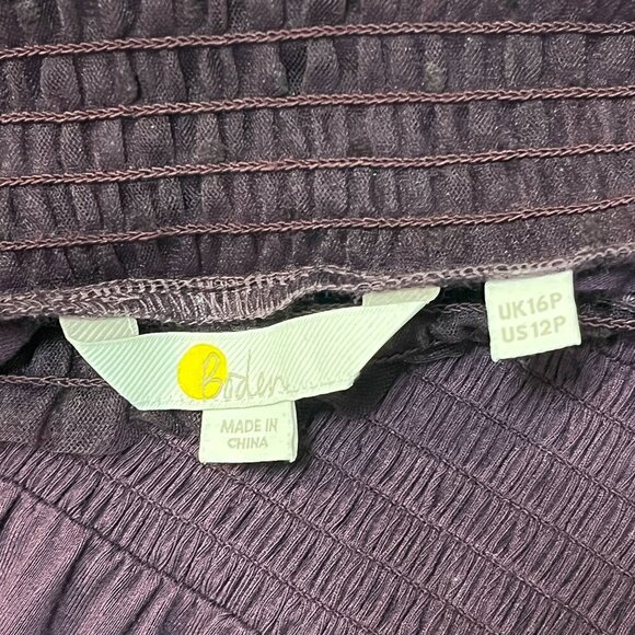 Boden Plum Purple Dots Tulle Long Sleeve Jersey Midi Party Dress 12P - Picture 8 of 11